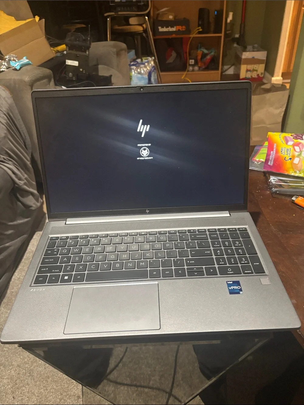 HP Laptop System Info Screen — White and Gray Interface